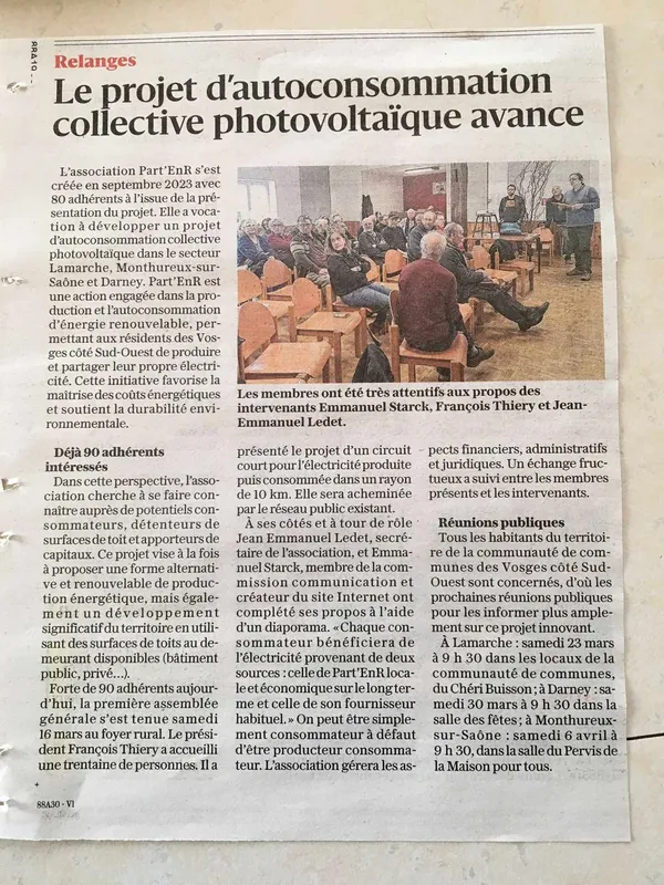 Article Vosges Matin